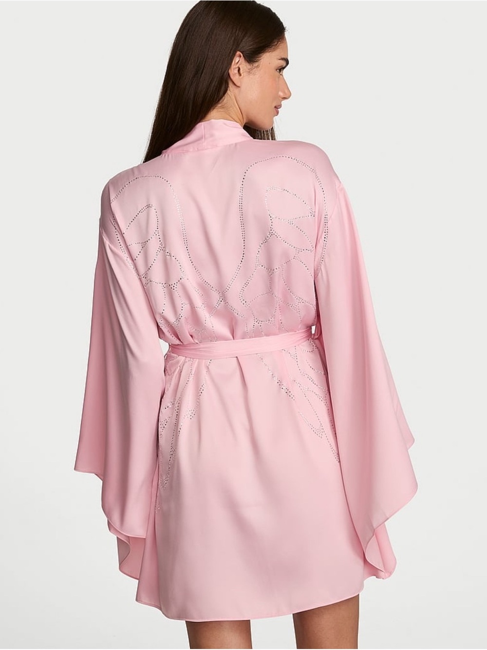 New XL/XXL Victoria’s Secret Fashion Show 2026 Robe Pink Angel Wing Bling Satin